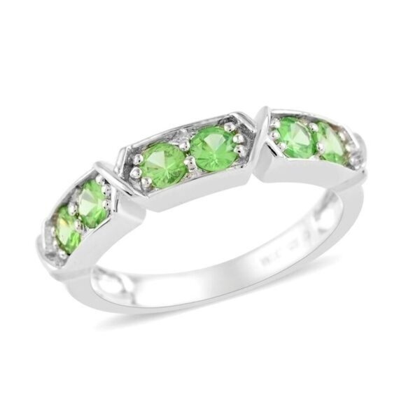 Peridot ✦ Criss-Cross Band ✦ Sterling Silver Ring 6 NWOT Elegant Gemstone - Picture 1 of 8